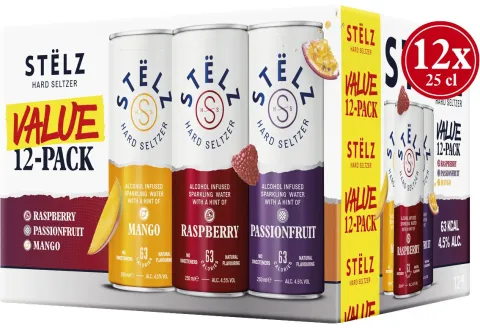 STËLZ Hard Seltzer 12-pack Raspberry, Mango & Passionfruit