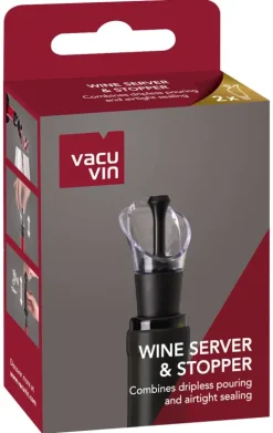 Vacu Vin Wine Server & Stopper Zwart